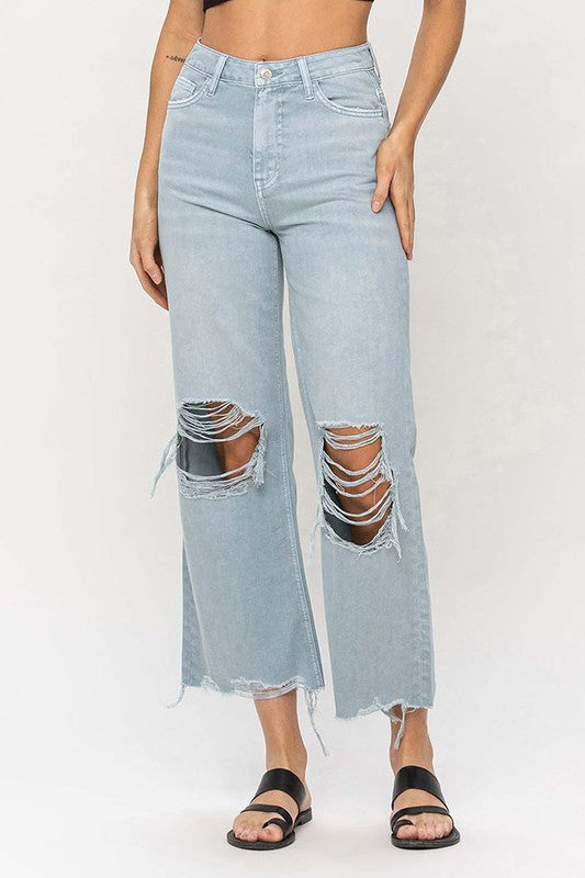 90s Vintage Crop Flare Jeans