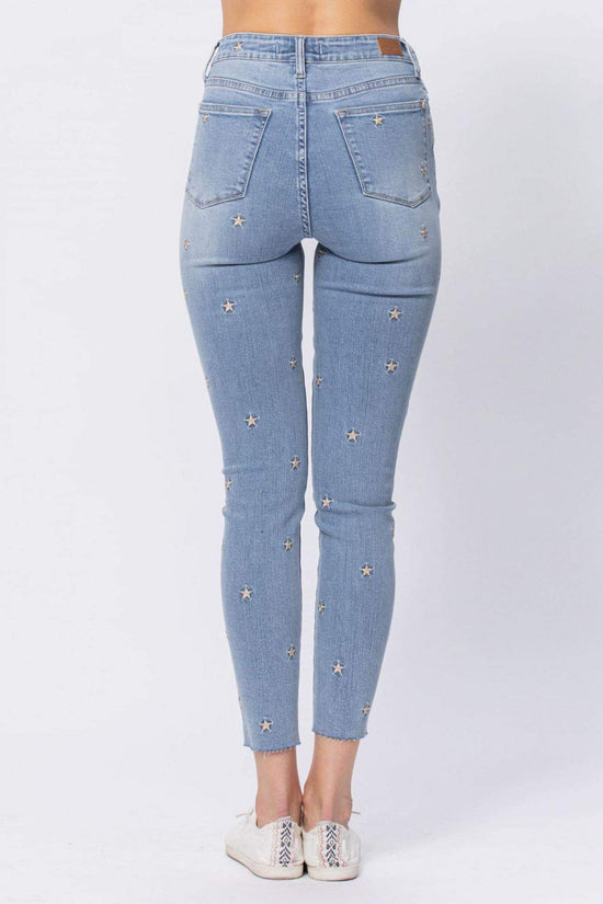 Star Embroidered Skinny Jean